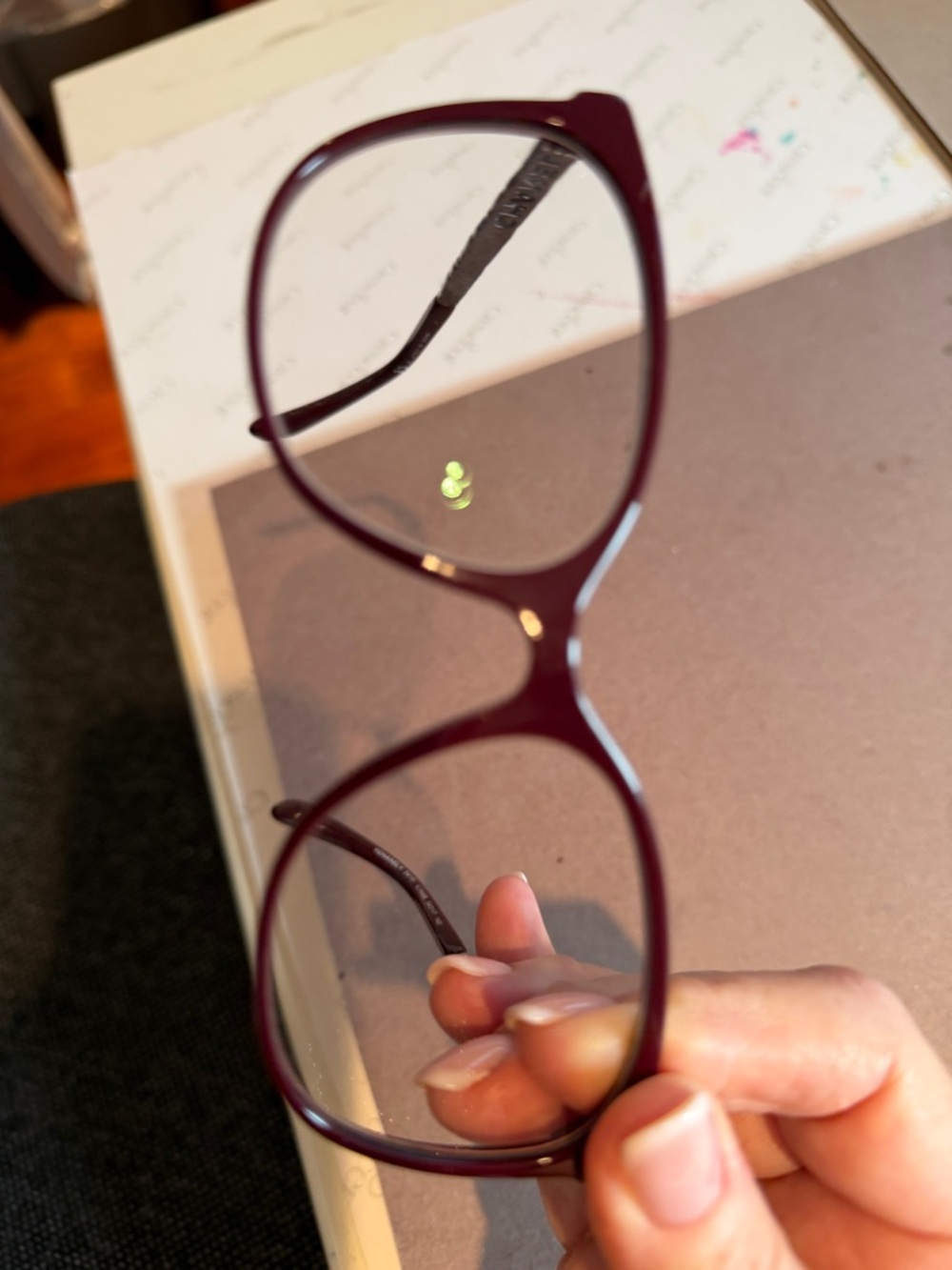 Chanel optical grade Frames/Burgundy color/hematite textured side arms NWT - Picture 5 of 9